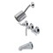 Kingston Brass KBX8131EFL Three-Handle Tub and Shower Faucet, Polished Chrome KBX8131EFL - alternate 1
